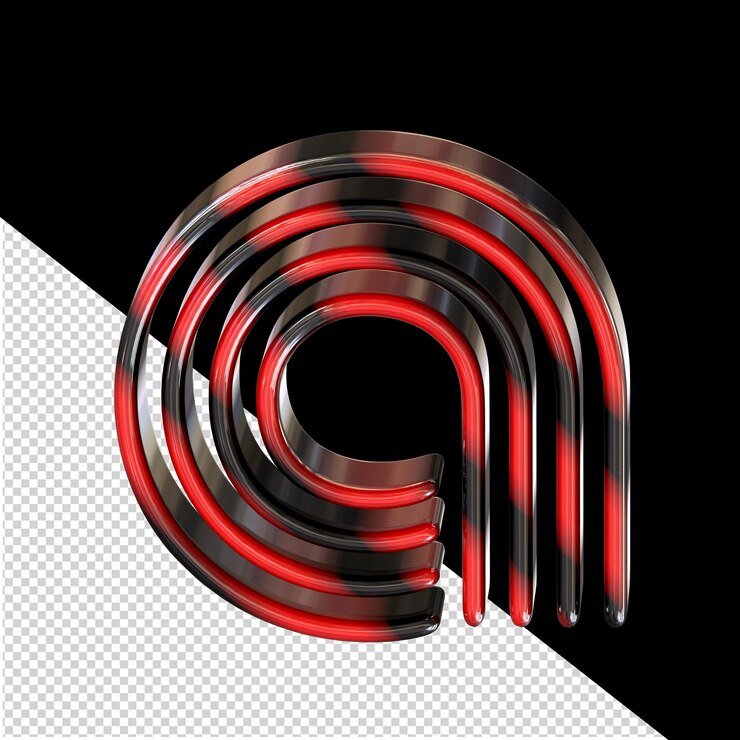 PSD símbolo negro y rojo letra a