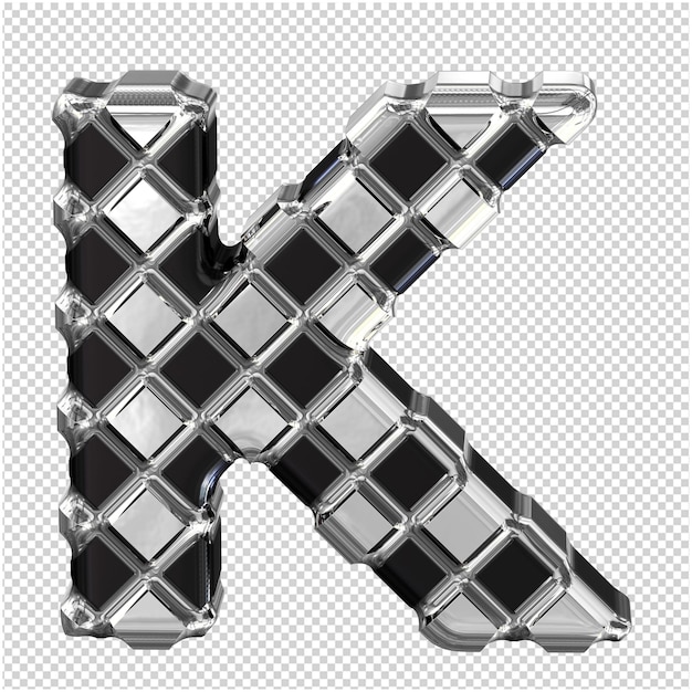 PSD símbolo negro con rombos plateados letra k