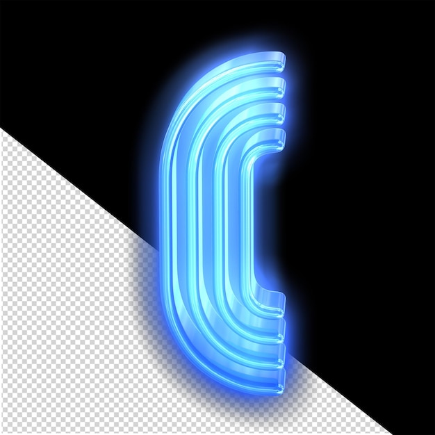 símbolo de neón azul