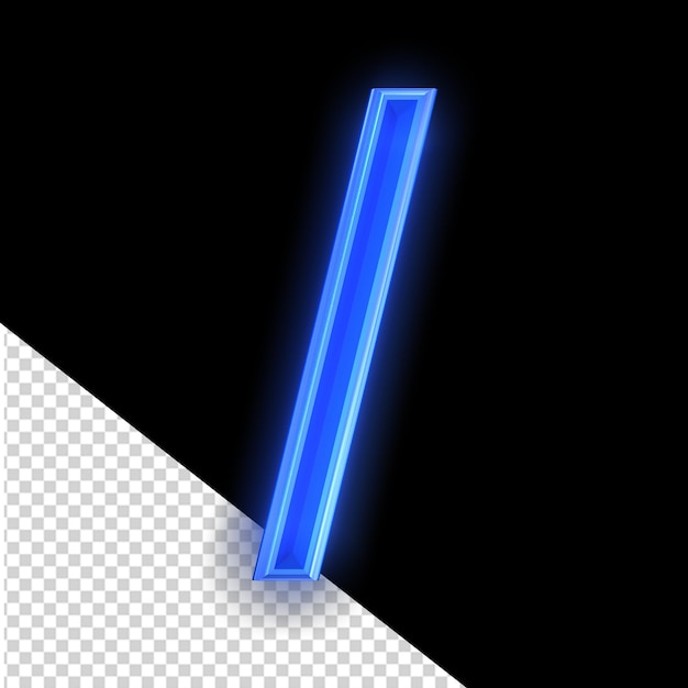 símbolo de neón azul