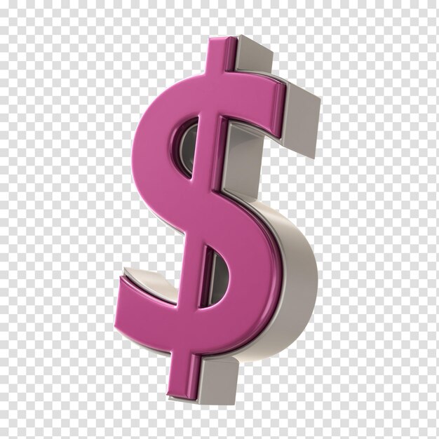 Símbolo Número de dólar Oro Renderizado en 3D