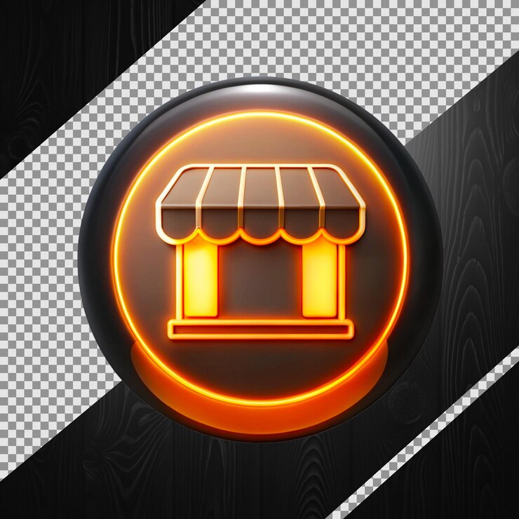 PSD símbolo o logotipo de la tienda 3d aislado sobre un fondo transparente