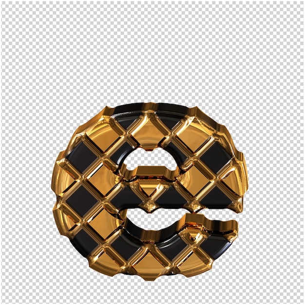 Símbolo de oro hecho de rombos letra e