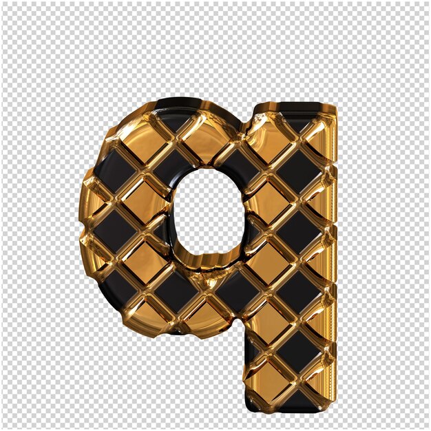 Símbolo de oro hecho de rombos letra q