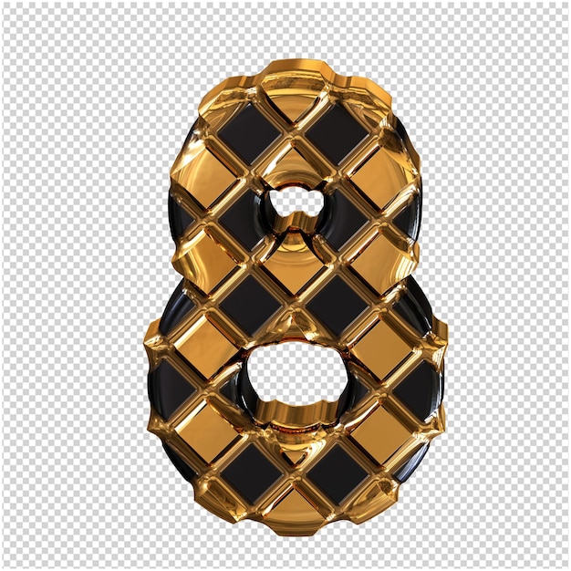 Símbolo de oro hecho de rombos número 8