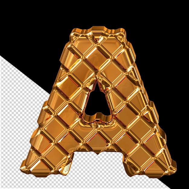 Símbolo de oro hecho de rombos de oro letra a
