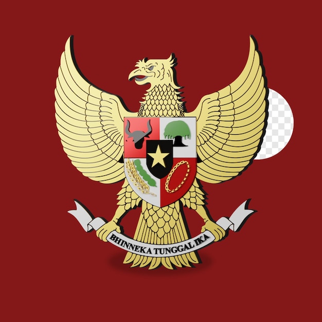 PSD símbolo de pancasila de indonesia de renderizado 3d