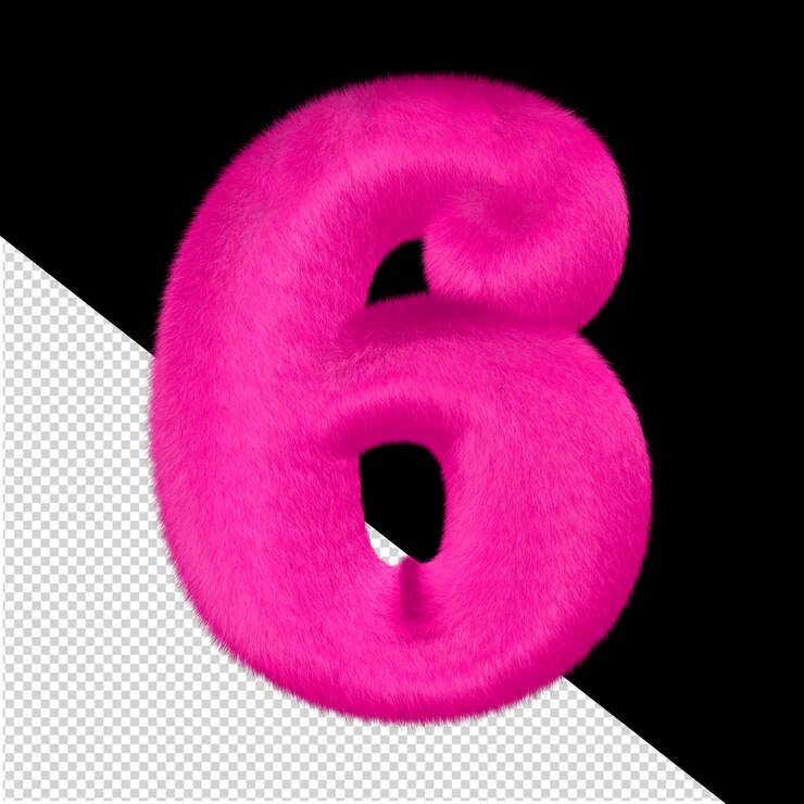 PSD símbolo de pelaje rosa número 6