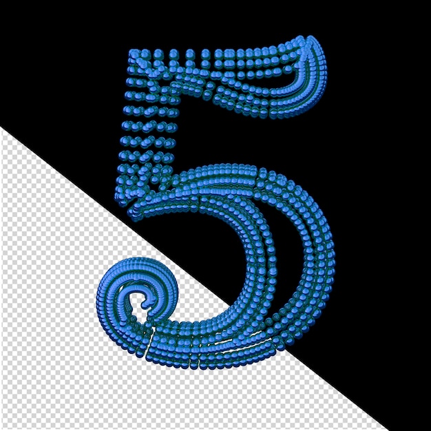 Símbolo de pequeñas esferas azules número 5