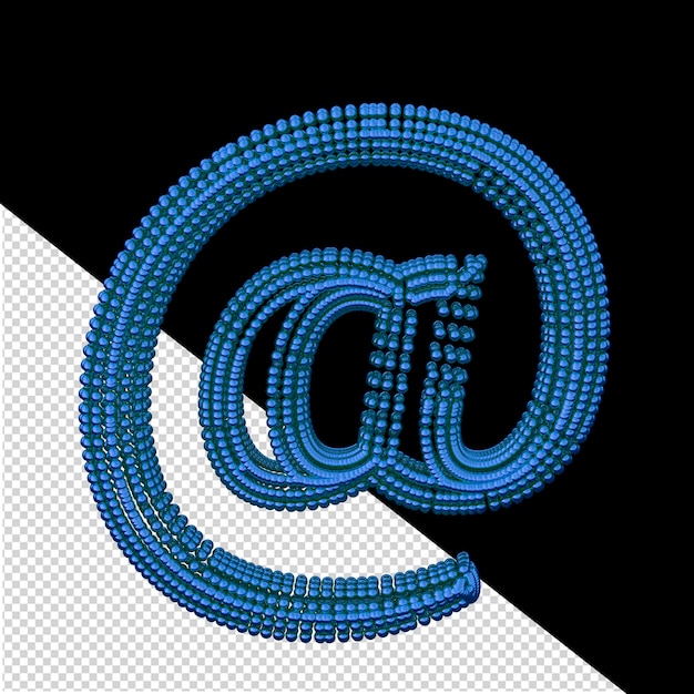 Símbolo de pequeñas esferas azules