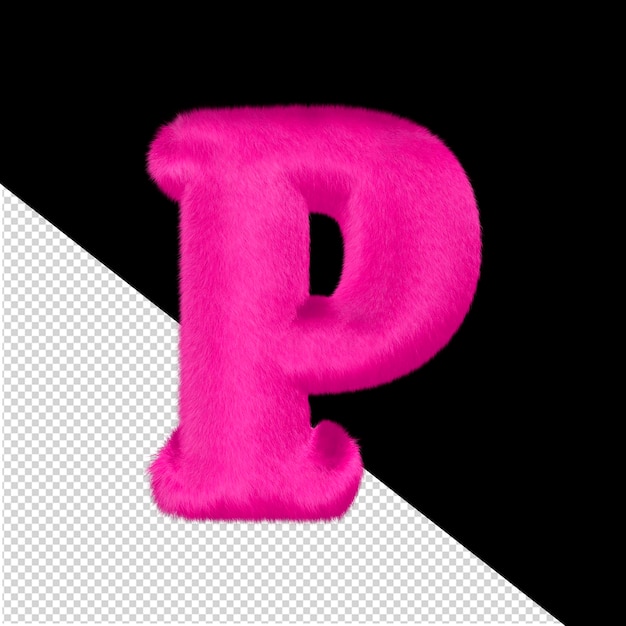 PSD símbolo de piel rosada letra p
