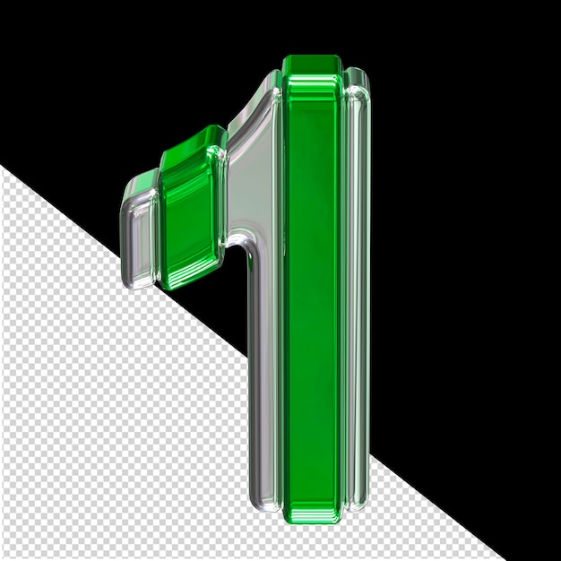 Símbolo de plata con verde número 1