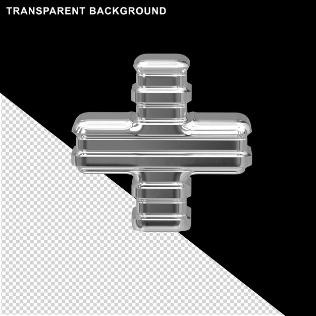 Símbolo plateado con finas tiras horizontales