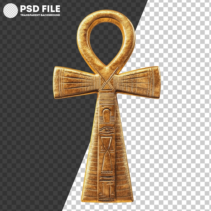 PSD símbolo de png ankh antiguo con tallas intrincadas