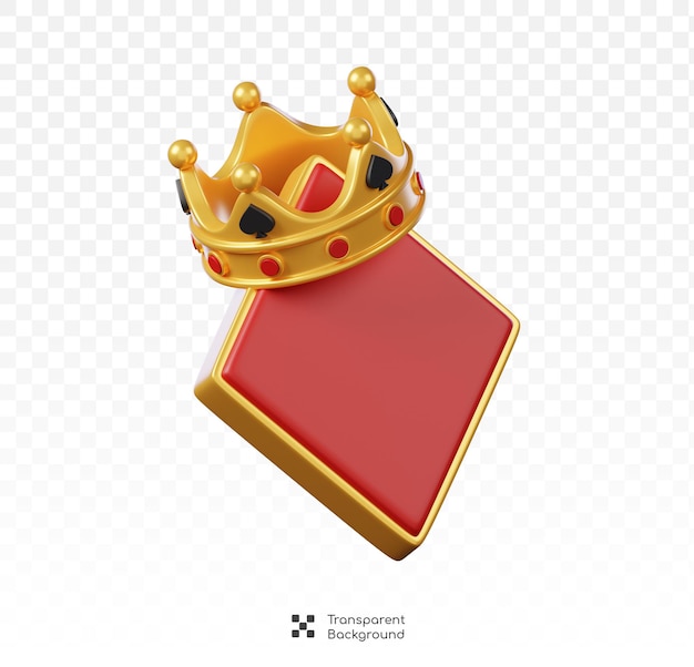 Símbolo de póquer de diamantes con corona aislado Icono de casino y juego 3D