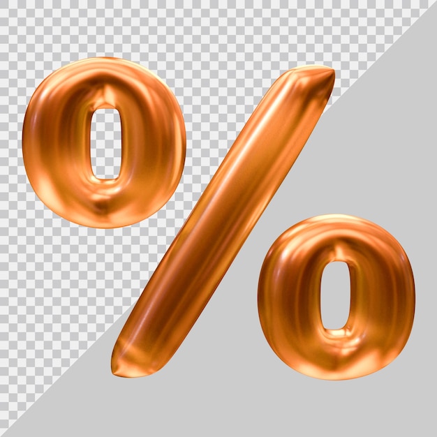 Símbolo de porcentaje en 3D Render