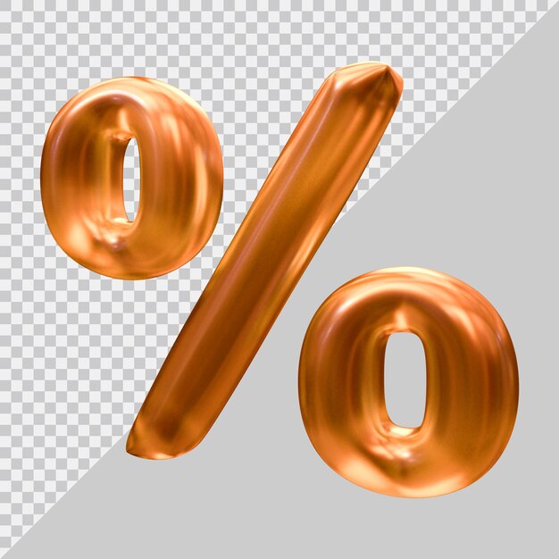 Símbolo de porcentaje en 3D Render