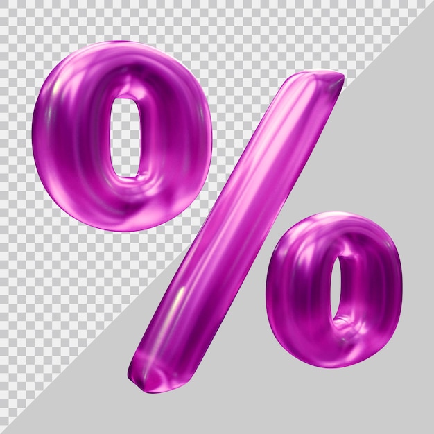 Símbolo de porcentaje en 3D Render