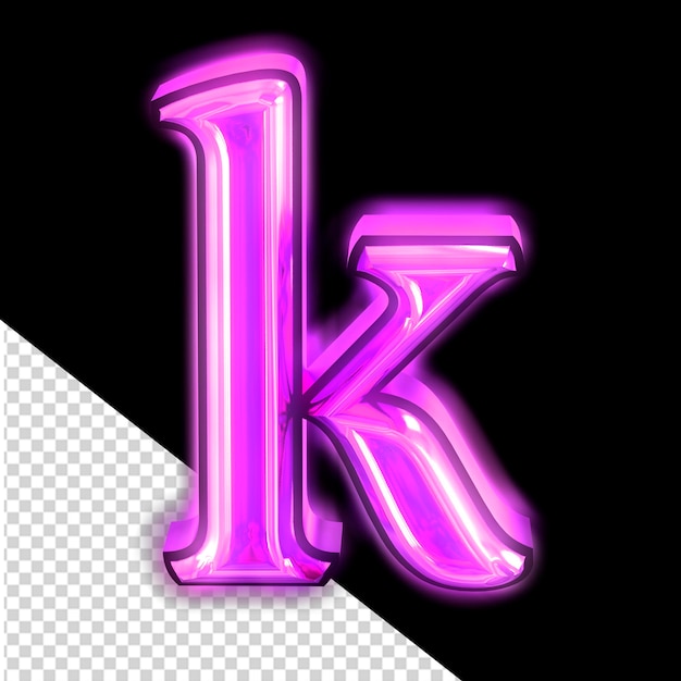 PSD el símbolo púrpura brillante es la letra k