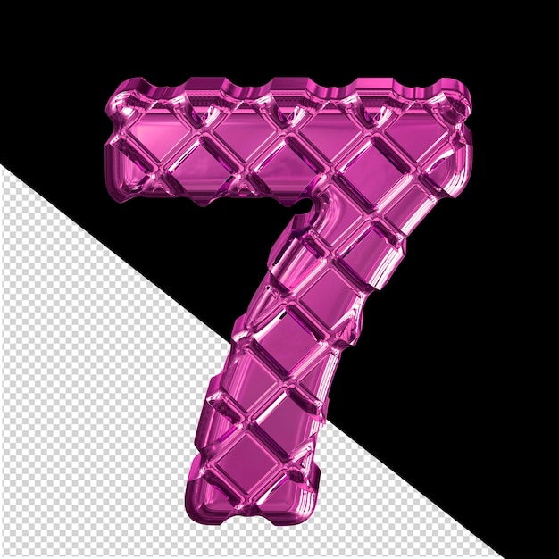 Símbolo púrpura hecho de rombos número 7