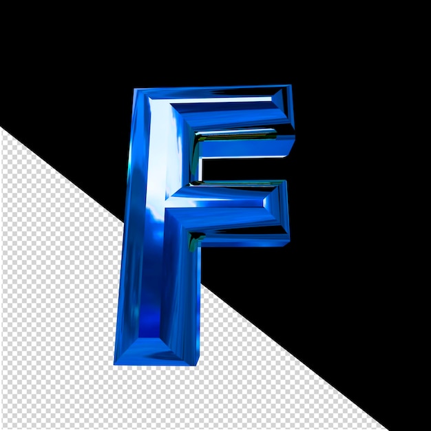 Simbolo realizzato in blu con lettera f smussata
