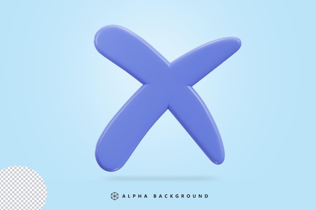 Símbolo de rechazo del icono de la cruz icono vectorial 3D