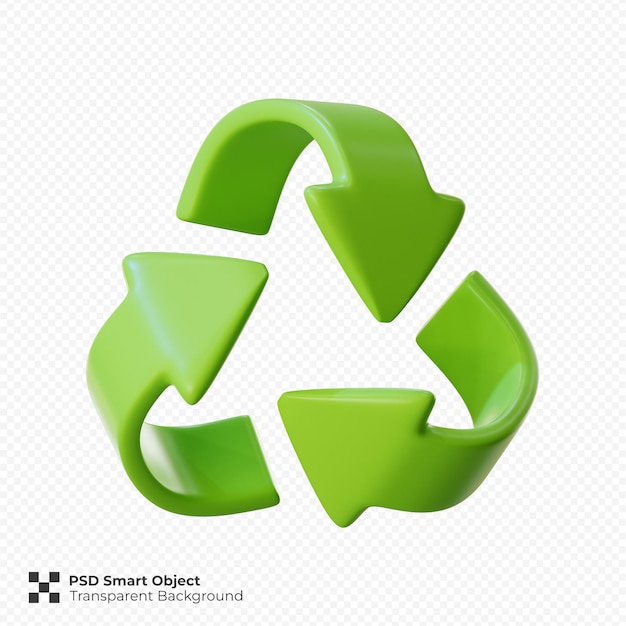 Símbolo de reciclaje 3D Ilustración de renderizado aislado PSD premium