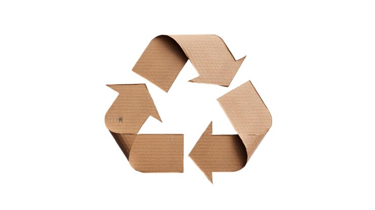 PSD símbolo de reciclaje de cartón