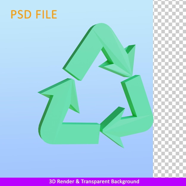 PSD símbolo de reciclaje de render 3d