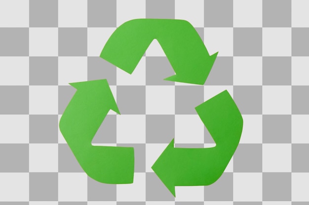 Símbolo de reciclaje verde ecológico aislado en PNG blanco