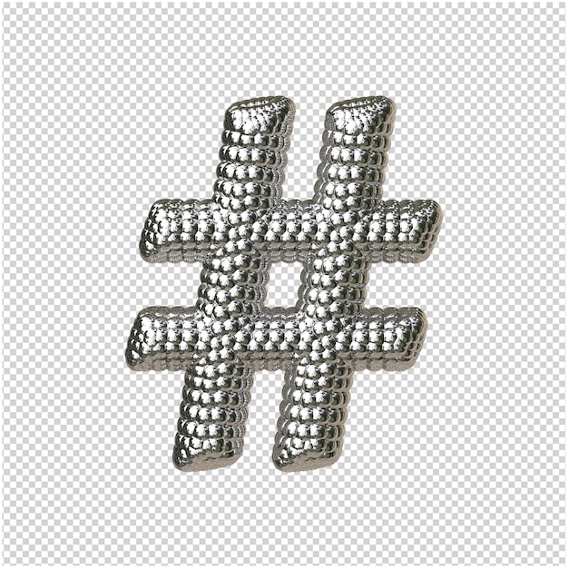 Símbolo de representación 3d de esferas de plata