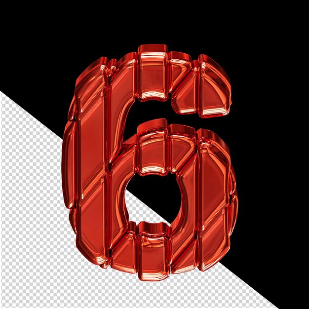 Símbolo rojo en un cuadro número 6