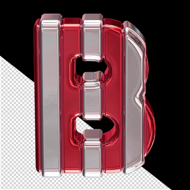 PSD símbolo rojo con letra b plateada