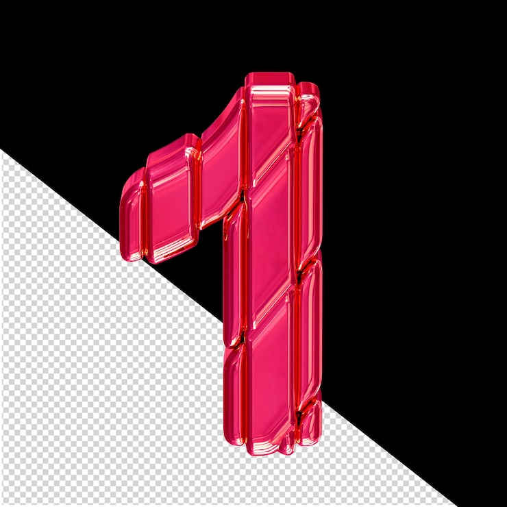 PSD simbolo rosa 3d in un fotogramma numero 1