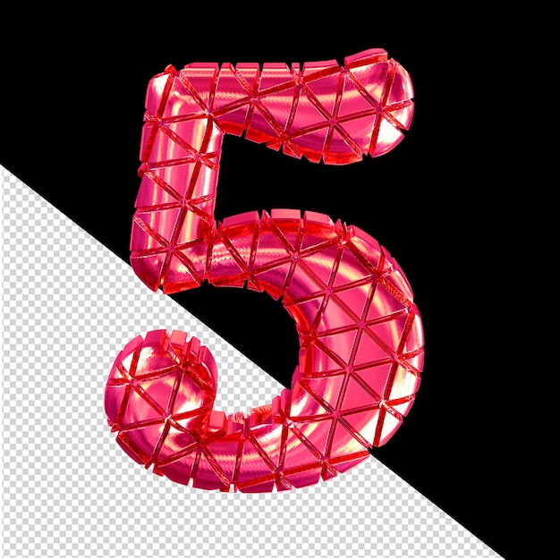 PSD símbolo rosa con las muescas número 5