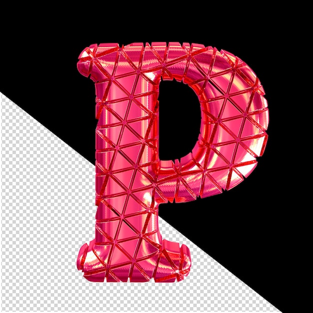 PSD símbolo rosado con muescas letra p