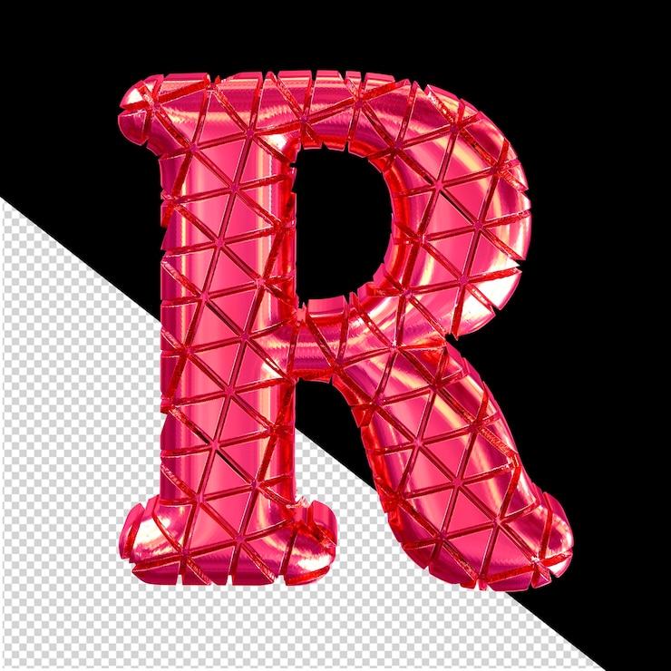 PSD símbolo rosado con muescas letra r