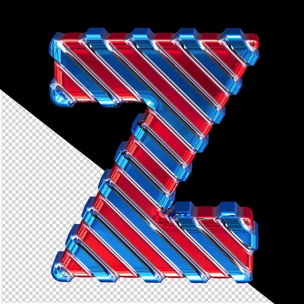 Simbolo rosso con cinghie diagonali blu lettera z