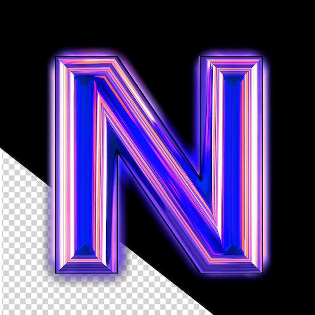 Símbolo roxo com brilho letra n