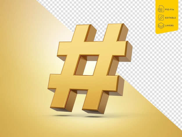 Símbolo de seguimiento social en fondo dorado Ilustración 3D