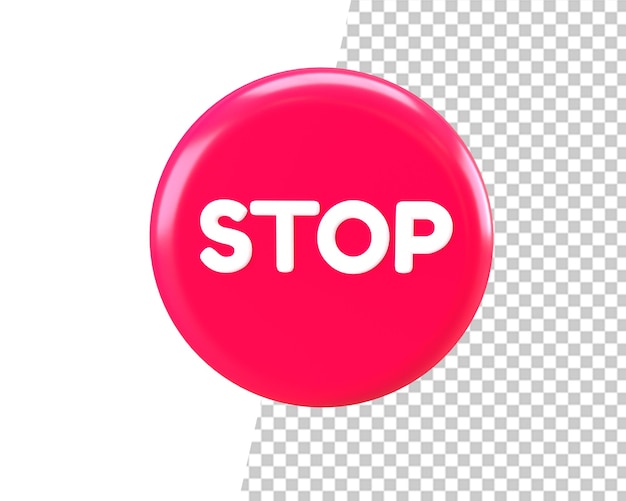 símbolo de señal de stop render 3d