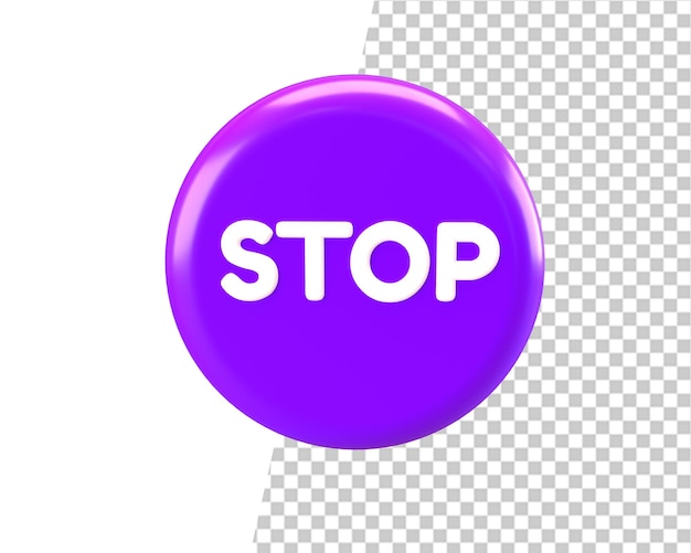 Símbolo de señal de stop render 3d