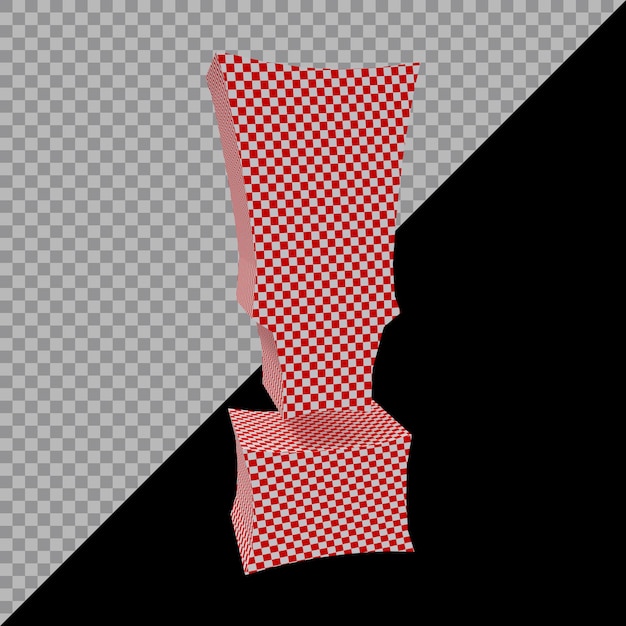 Símbolo de signo de exclamación en 3D Render