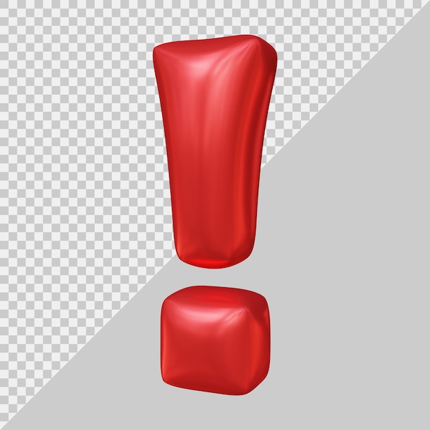 Símbolo de signo de exclamación en 3D Render