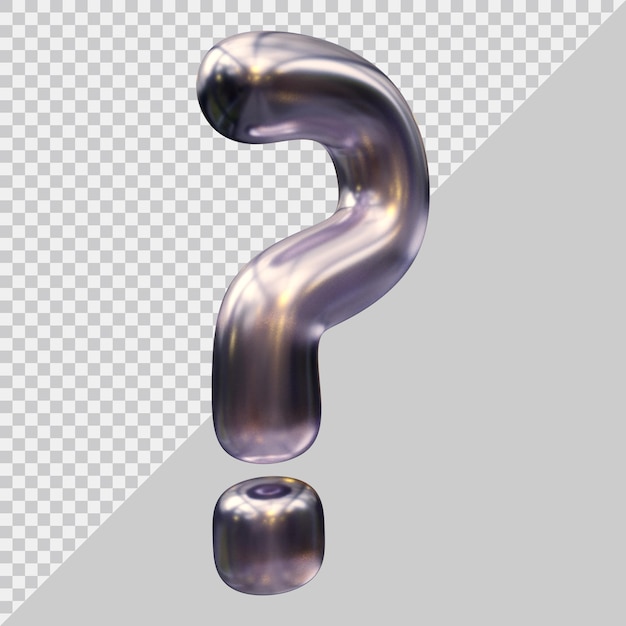 Símbolo de signo de interrogación en render 3d