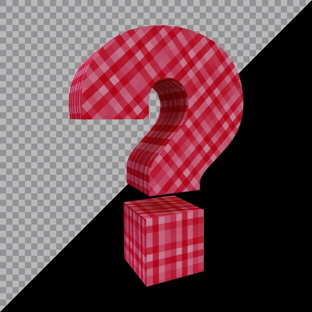 PSD símbolo de signo de interrogación en render 3d