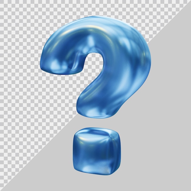 PSD símbolo de signo de interrogación en render 3d