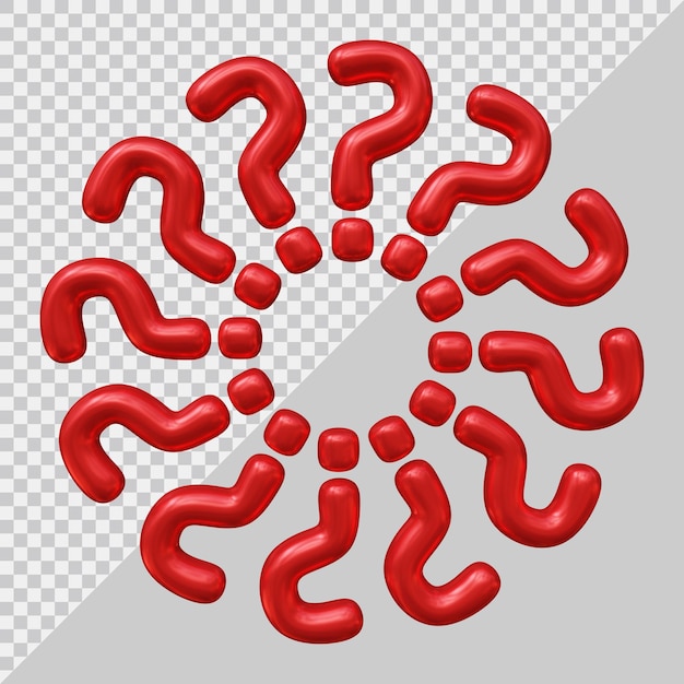 Símbolo de signo de interrogación en render 3d