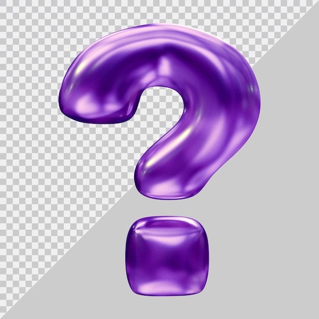 Símbolo de signo de interrogación en render 3d