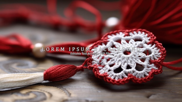 Símbolo tradicional de Martisor de las vacaciones 1 de marzo Martenitsa Baba Marta comienzo